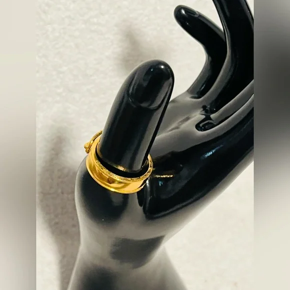 HERMES Gold Plated Belt Buckle Scarf Ring - Vintage - Picture 10 of 14